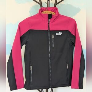 Girls Puma pink and black jacket - size girls L
